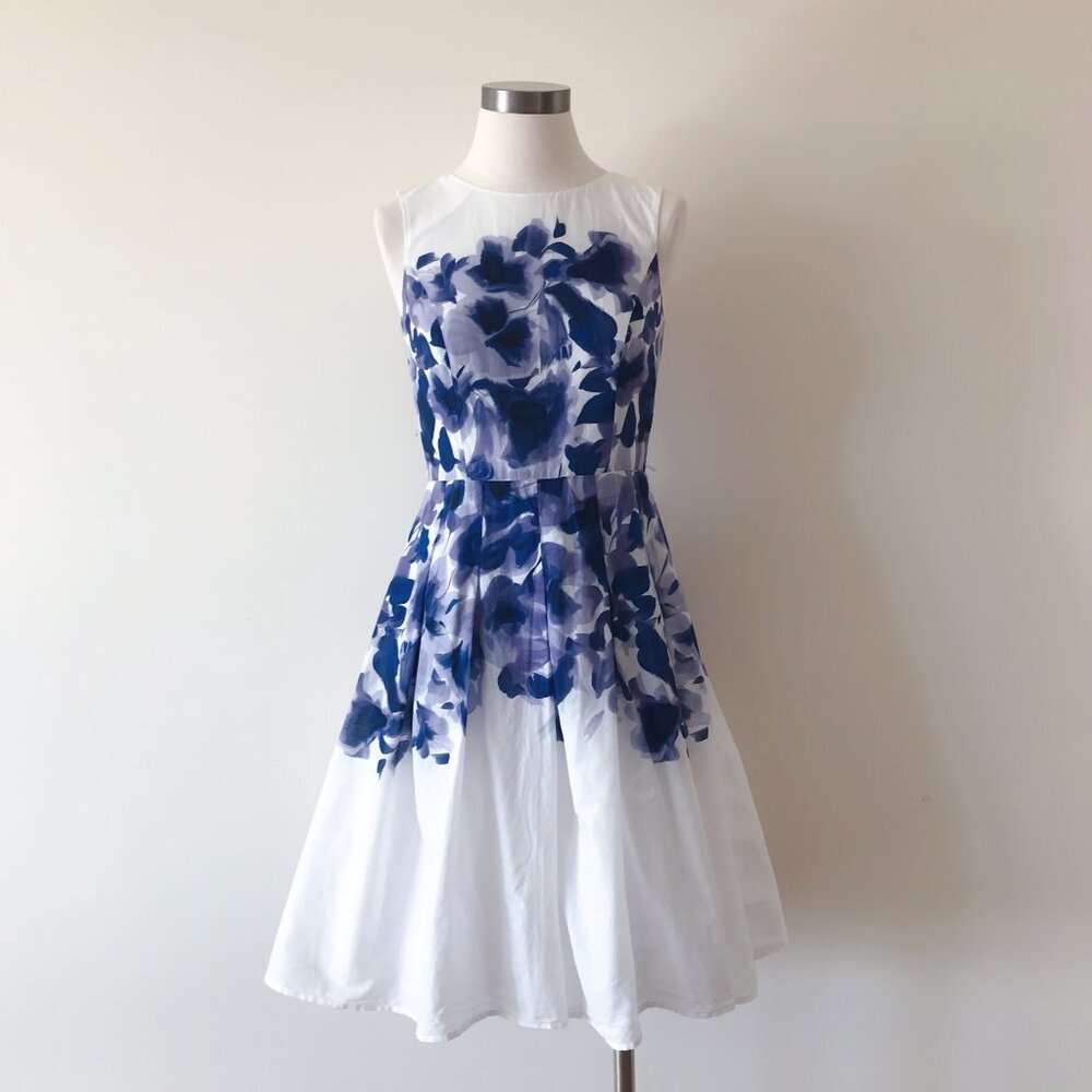 Tommy Hilfiger floral dress midi dress white blue sun dress